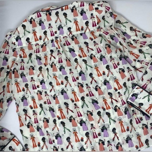 Alice + Olivia Jeannie Chef Stacey Silk Blouse Size Small - Picture 7 of 10